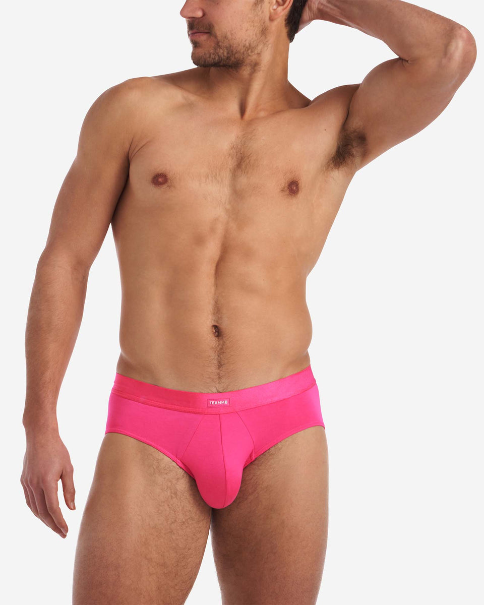 linqin Pink Peaches Men Boxer Brief Soft Bamboo Underwear for