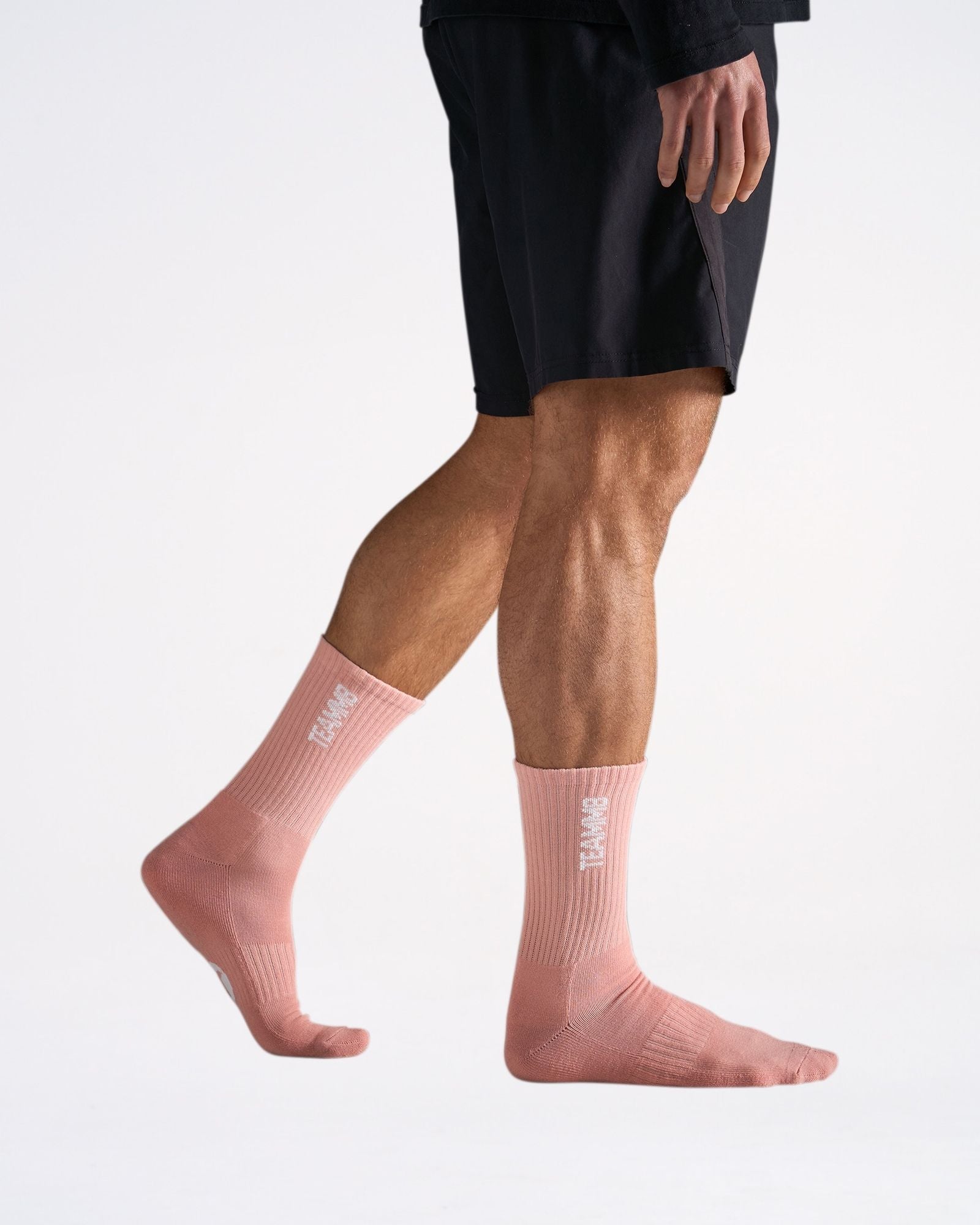 TEAMM8 Crew Socks - Pink|White