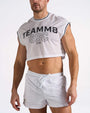 Camiseta Crop sin mangas S.S.C. Fraternity - Blanco