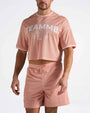 S.S.C. Fraternity Drop Sleeve Crop Tee - Dusty Pink