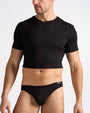 Camiseta Crop Body Bambú - Negro