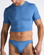 Camiseta Crop Body Bambú - Azul Cielo