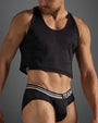 Racer Mesh Crop Singlet - Jet Black