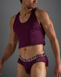 Racer Mesh Crop Singlet - Eggplant