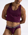 Racer Mesh Crop Singlet - Eggplant