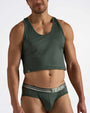 Racer Mesh Crop Singlet - Hunter Green