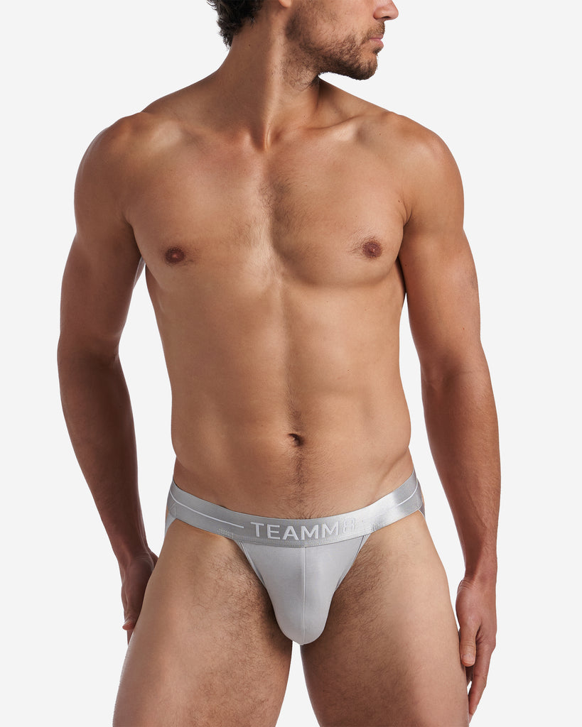 MM The Original Swimmer/Jogger Jockstrap Underwear White/Grey 1 inch –  AlphaMaleUndies